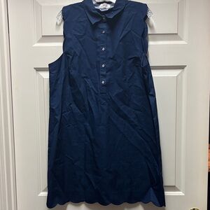 Vineyard Vines Dark Blue Scalloped Mini Dress Margo Large 10